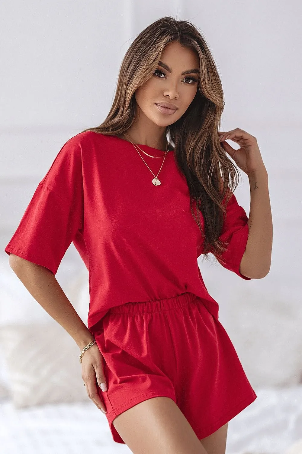 Loose Fit T-Shirt & Shorts Pajama Set