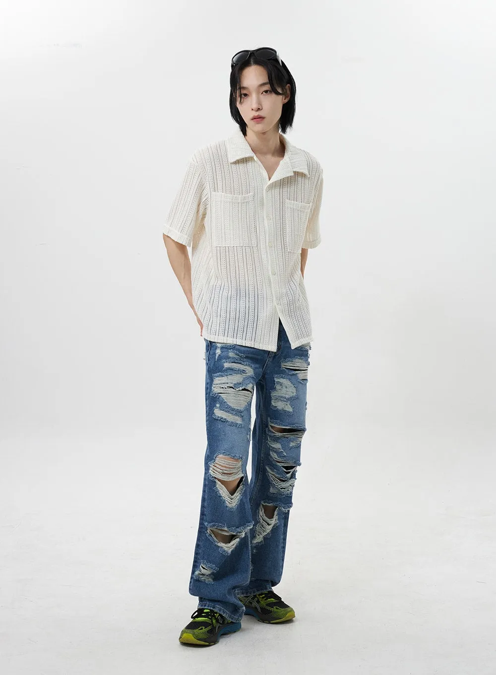 Mesh Button Top Unisex CY322