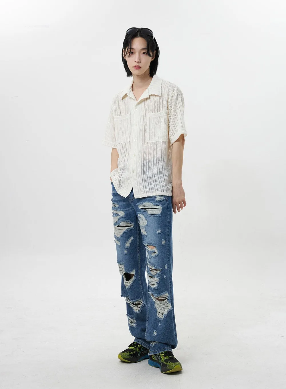 Mesh Button Top Unisex CY322