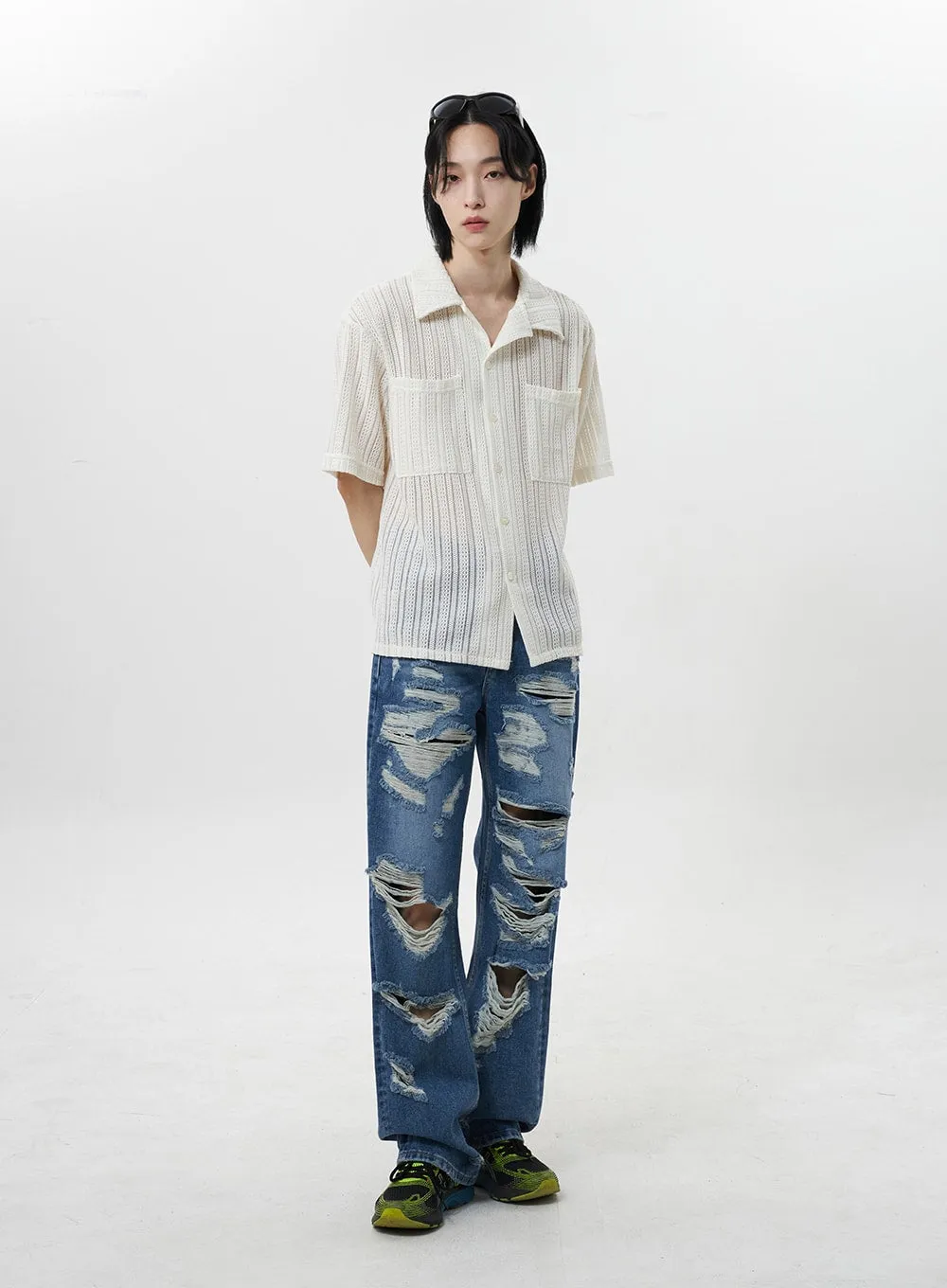 Mesh Button Top Unisex CY322