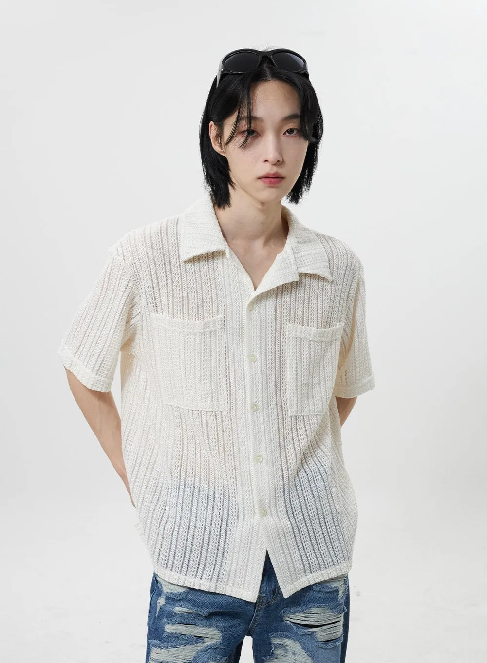 Mesh Button Top Unisex CY322