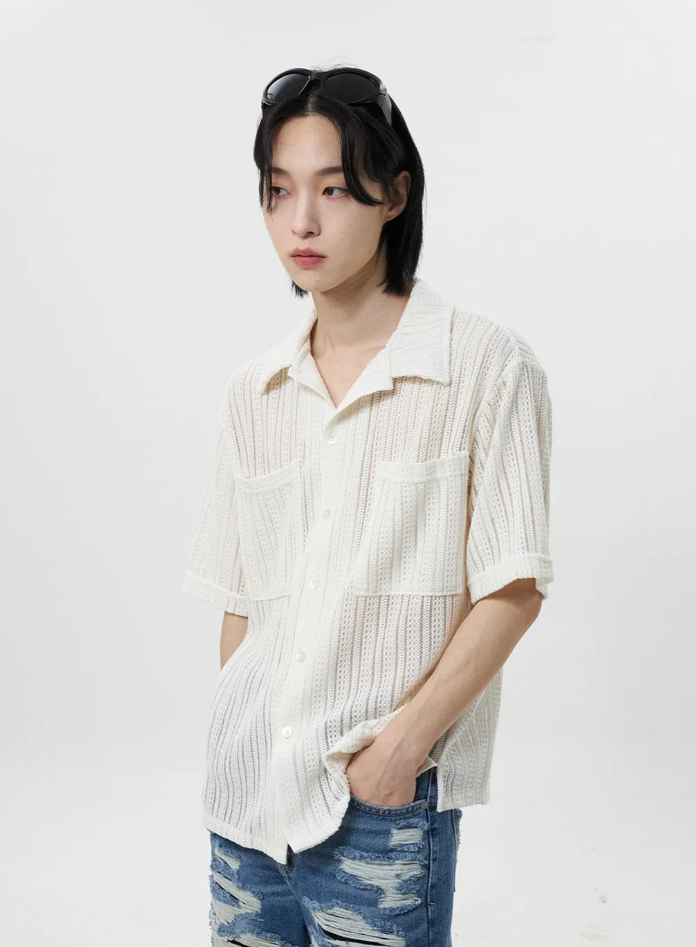 Mesh Button Top Unisex CY322