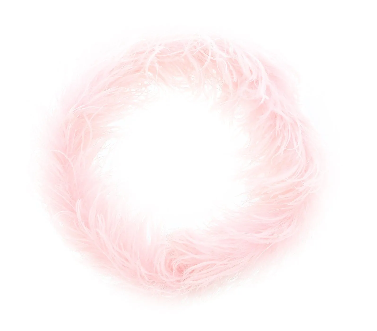 Miu Miu Soft Pink Faux Feather Collar Necklace-One Size