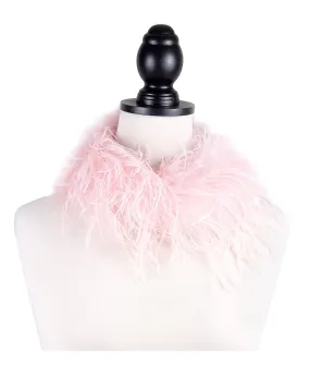 Miu Miu Soft Pink Faux Feather Collar Necklace-One Size