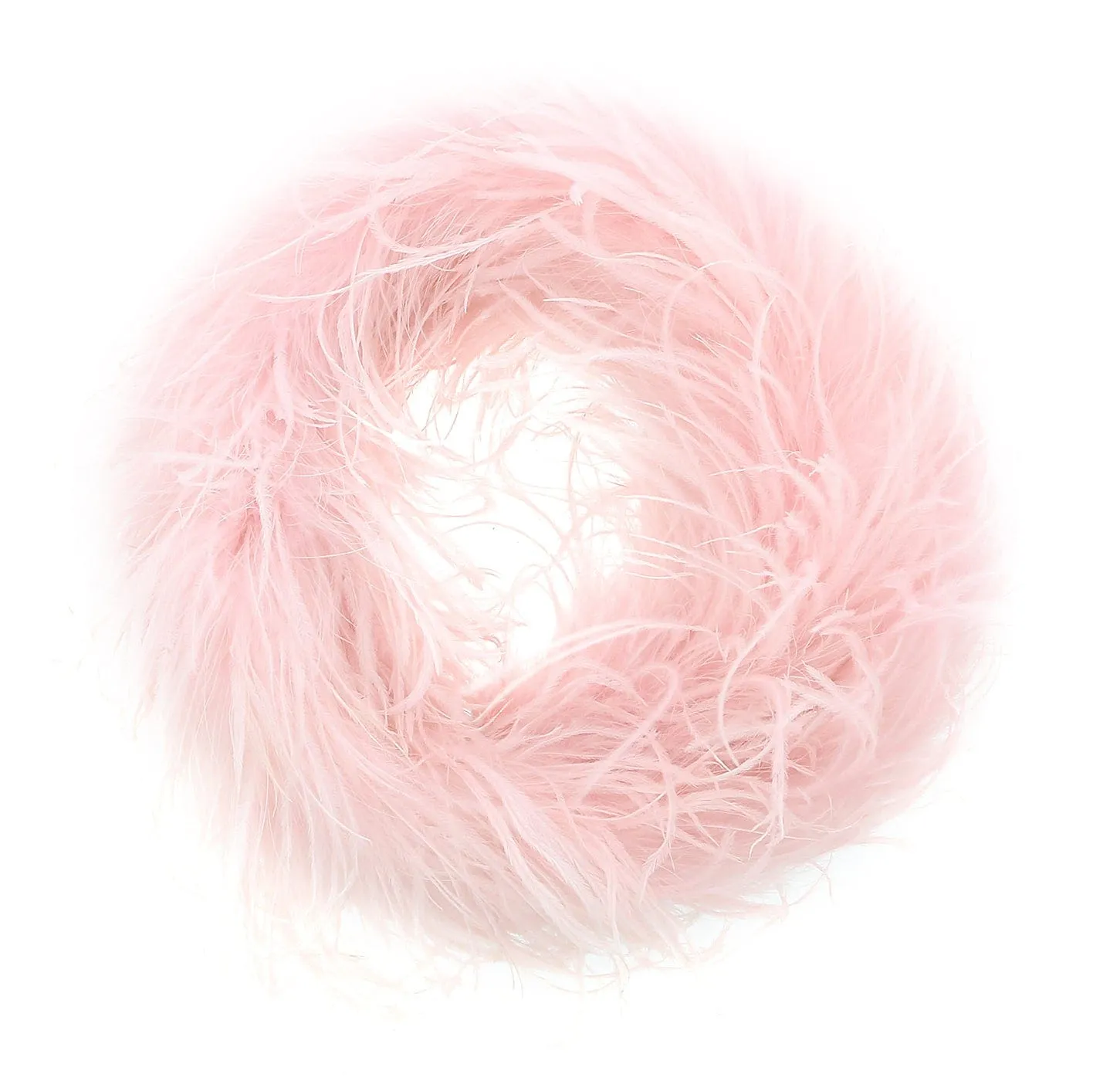 Miu Miu Soft Pink Faux Feather Collar Necklace-One Size
