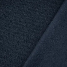 Navy Blue Cotton Wool Stretch Spandex Sweatshirt Fleece Knit Fabric