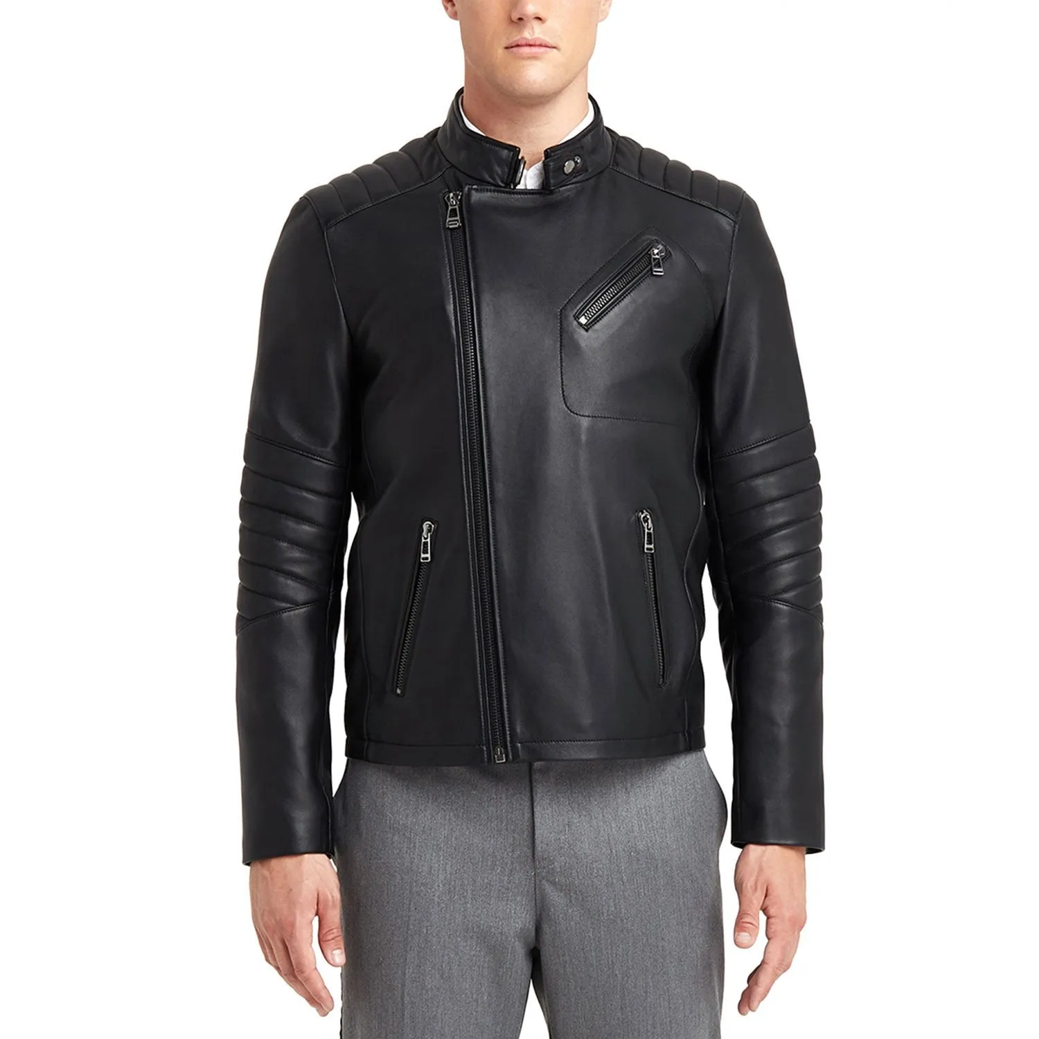 Newline Fashion Julio Biker Leather Jacket - Black