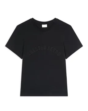 Organic Cotton Embroidered Logo T-Shirt - Black