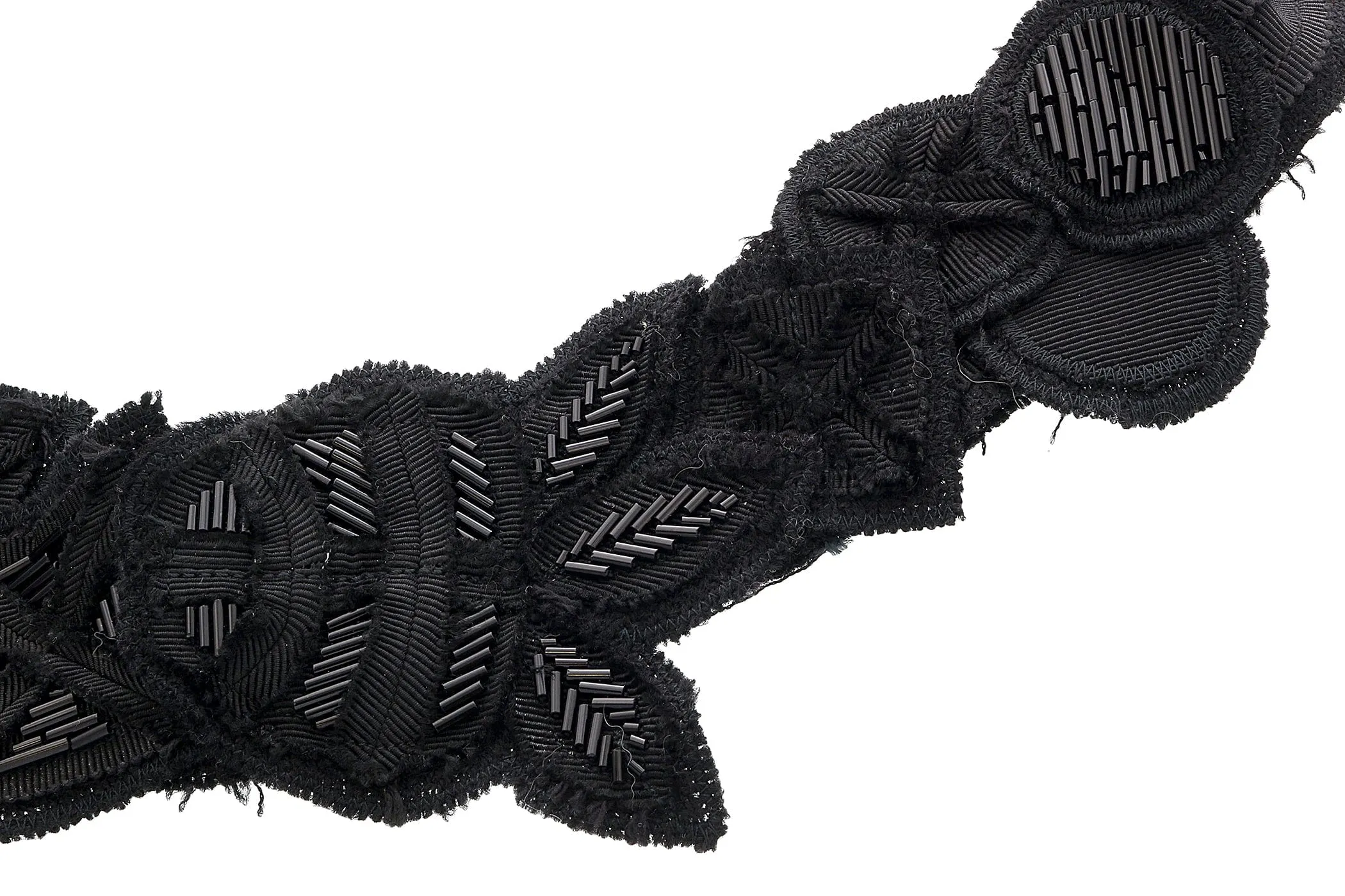 Prada Black Beaded Collar Necklace-one size