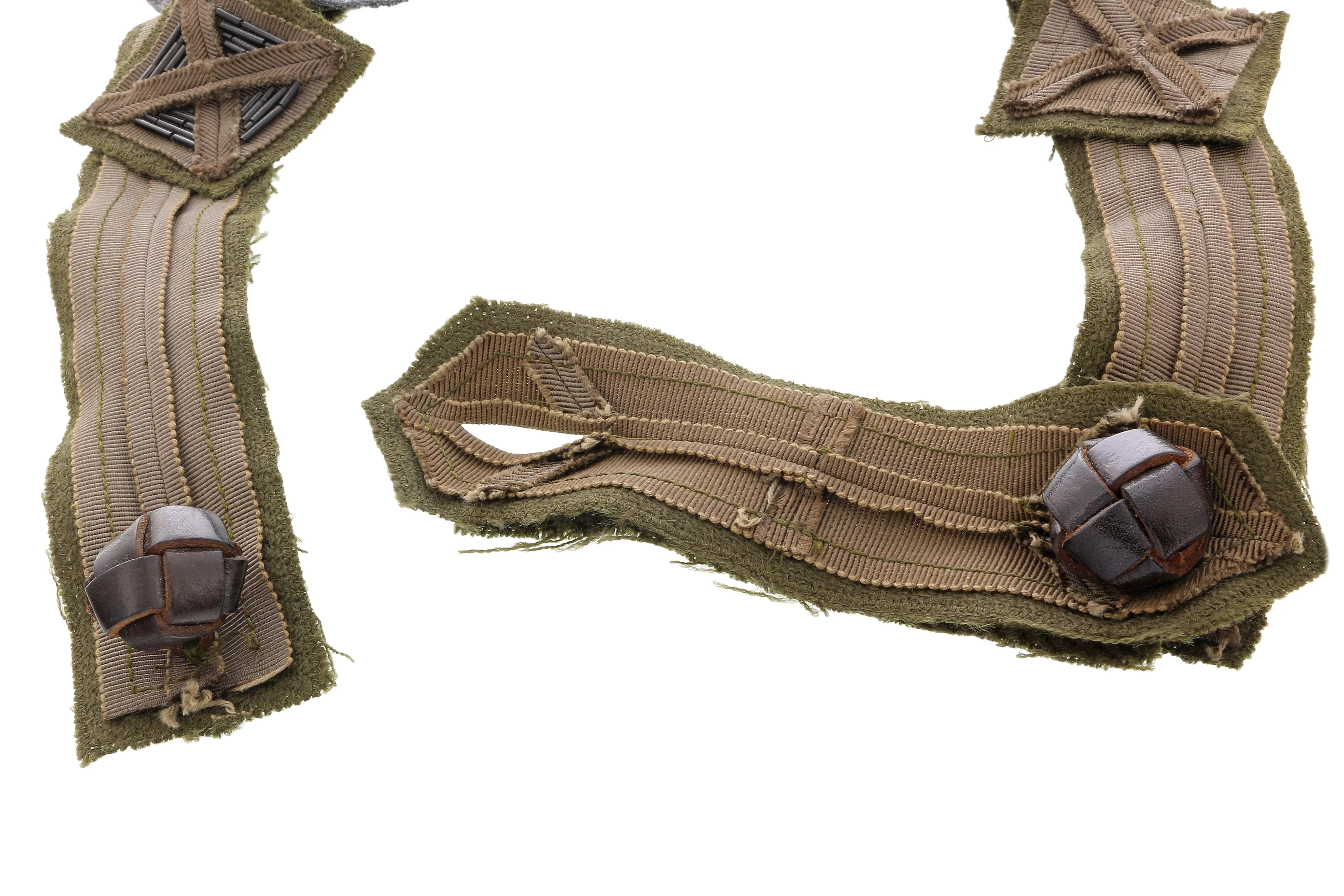 Prada Military Green Beaded Collar Necklace-one size