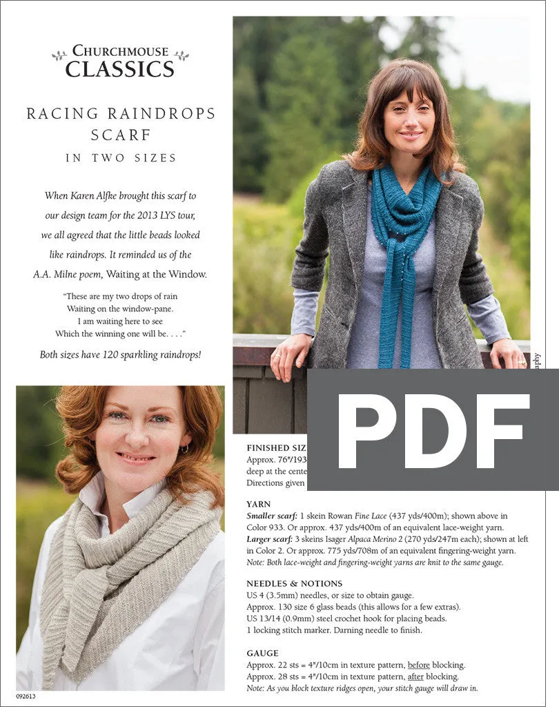 Racing Raindrops Scarf Pattern