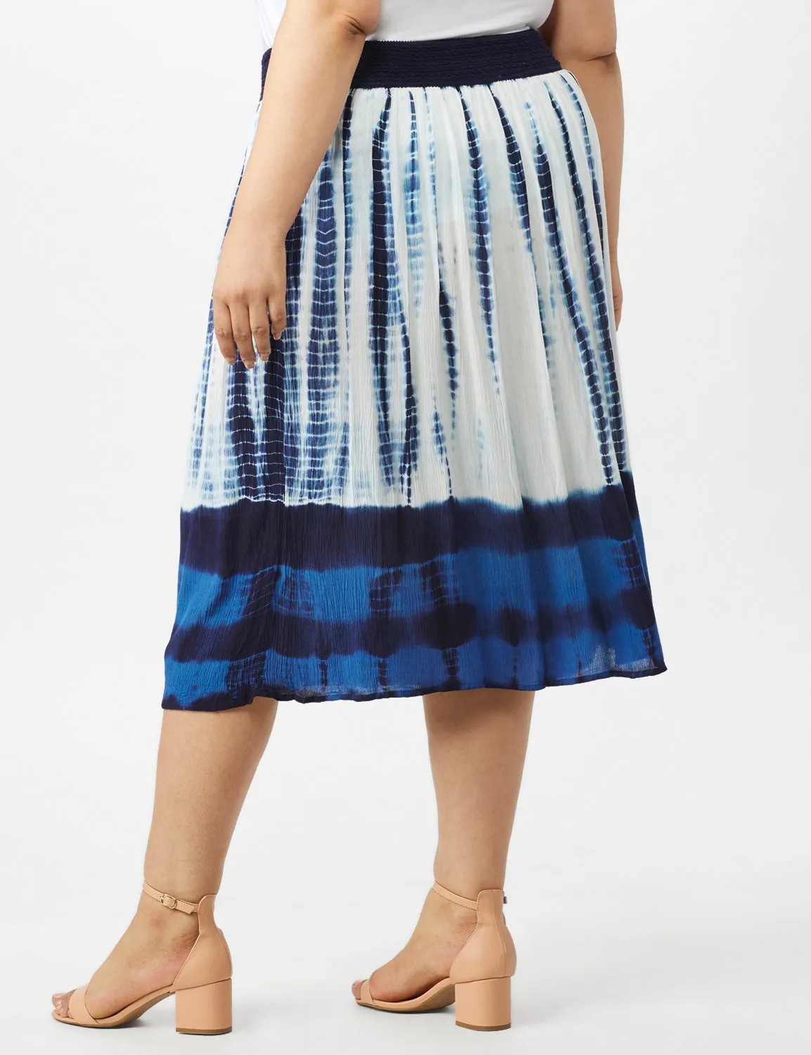 Rayon Gauze Pull On Skirt with Decorative Waistband