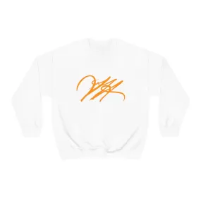 “Script Logo - Orange” - Graphic Crewneck Sweatshirt by Artist David Hilborn