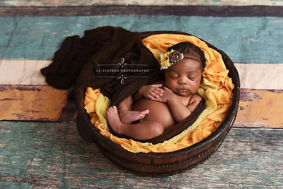 SET Dark Brown and Mellow Yellow Stretch Knit Wraps