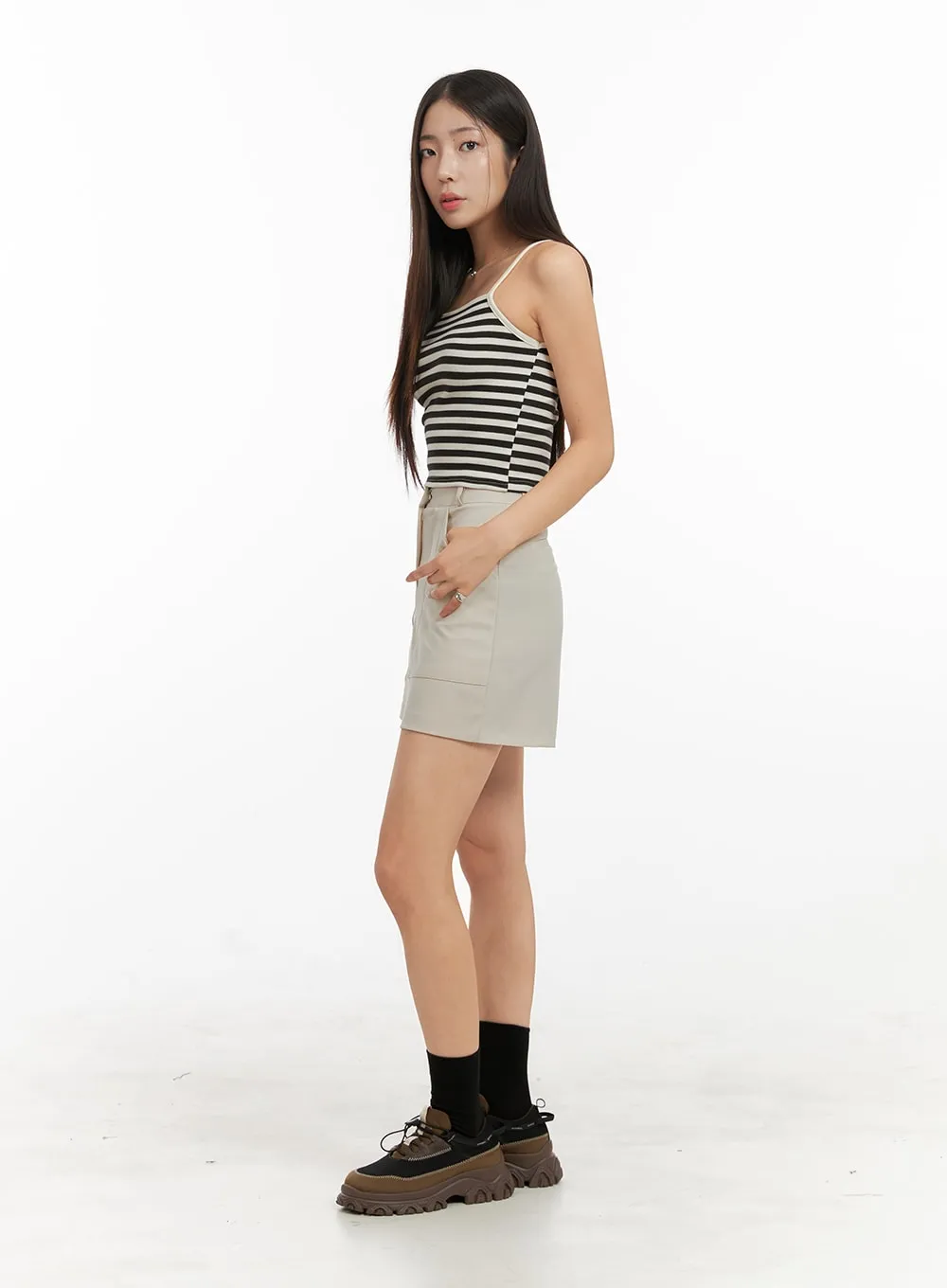 Solid Loose Fit Shorts OA429