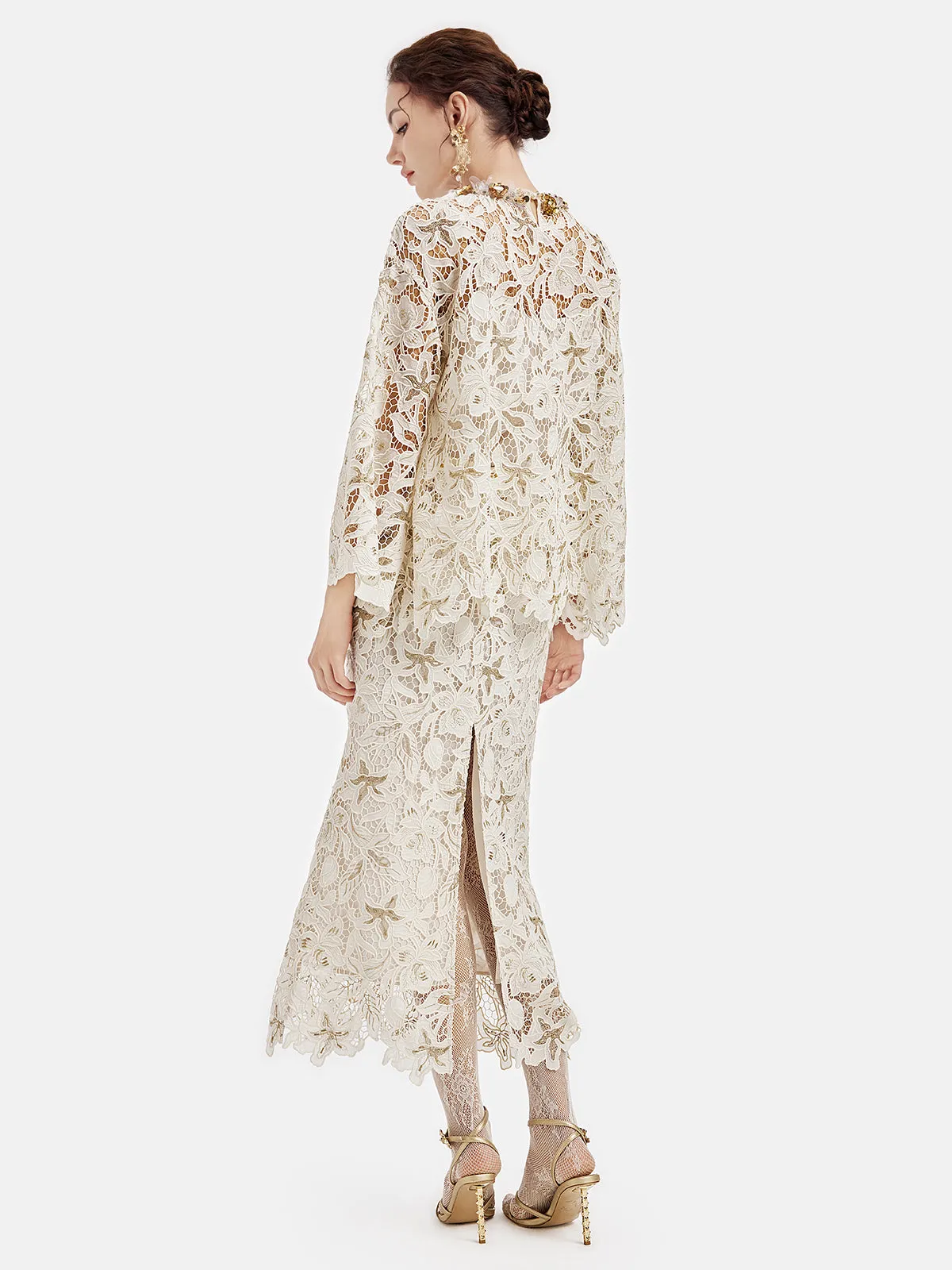 Textured Lace Beaded Top