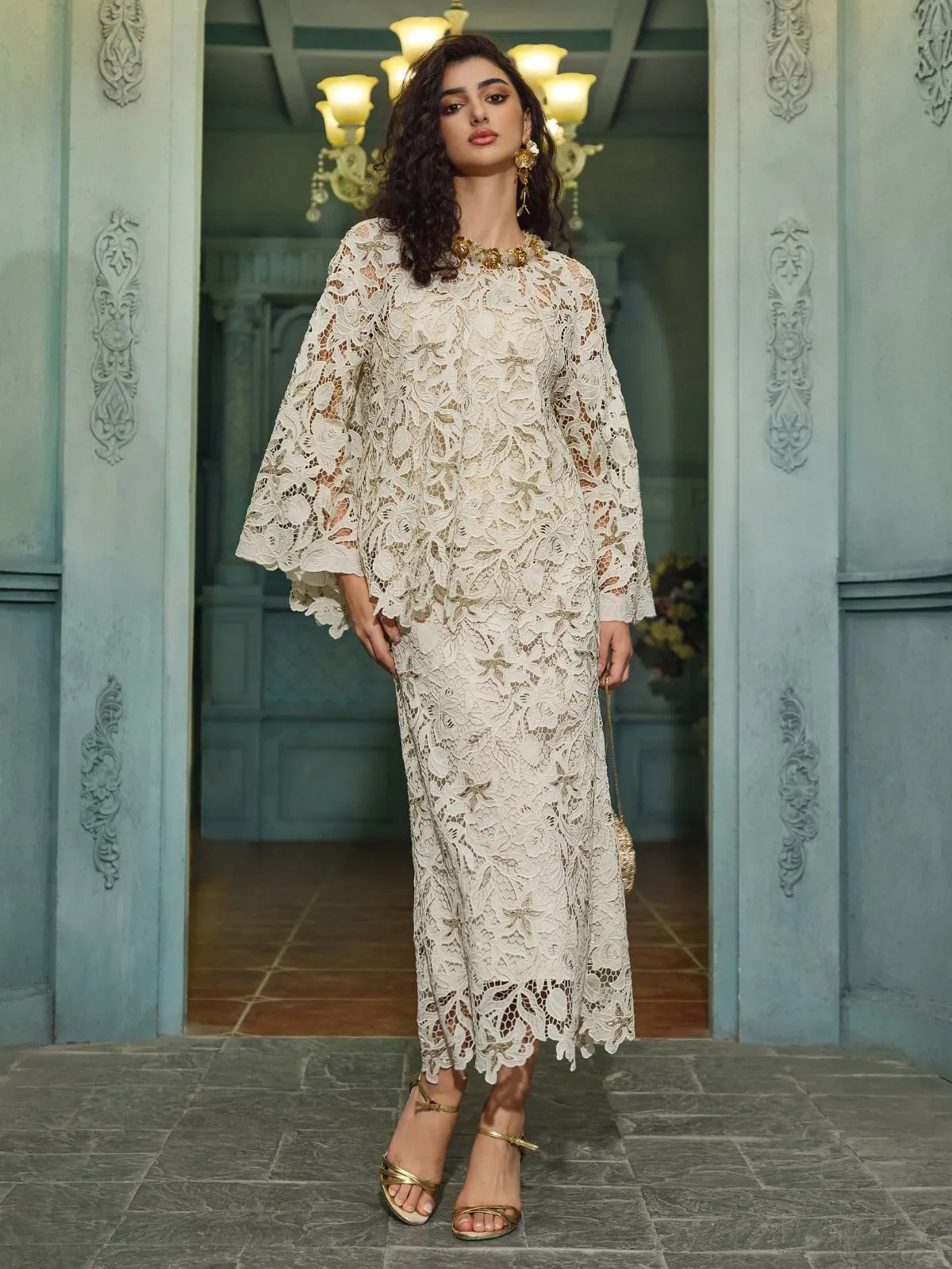 Textured Lace Beaded Top