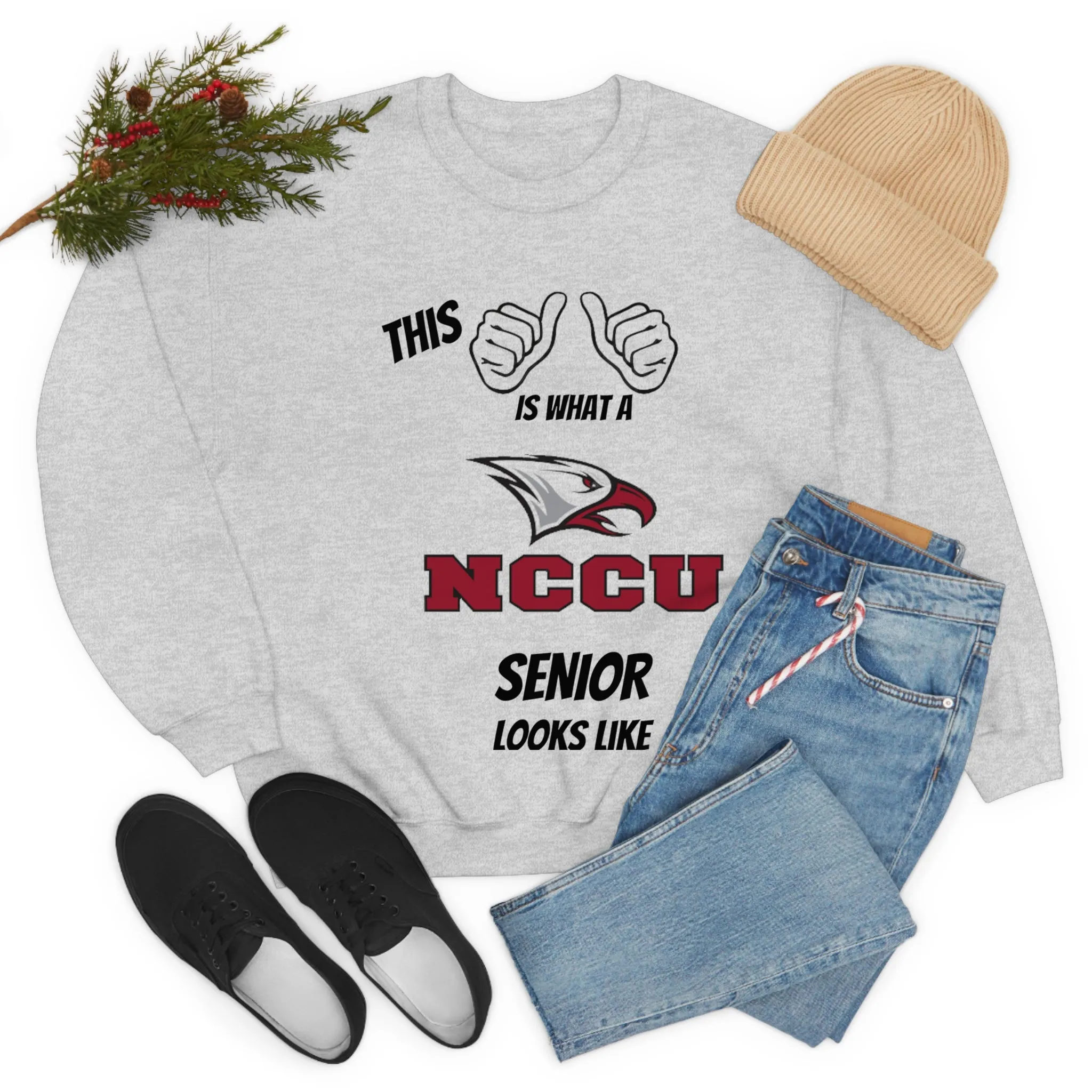 This Is What A NCCU Senior Looks Like Unisex Heavy Blend™ Crewneck Sweatshirt