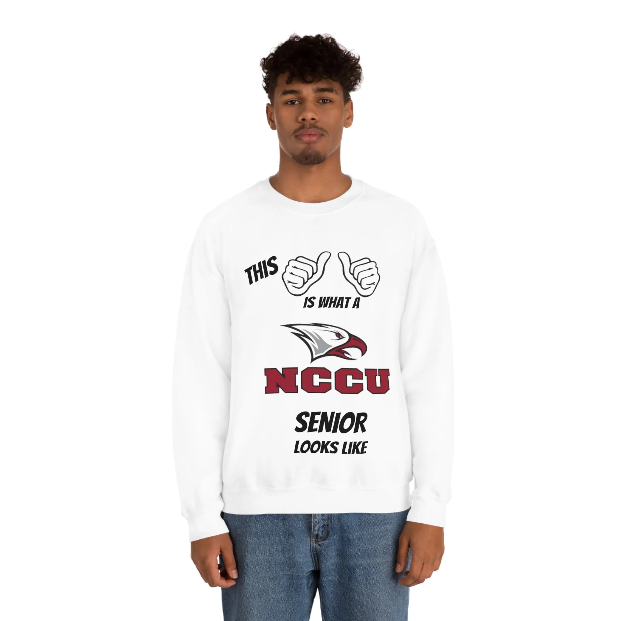 This Is What A NCCU Senior Looks Like Unisex Heavy Blend™ Crewneck Sweatshirt