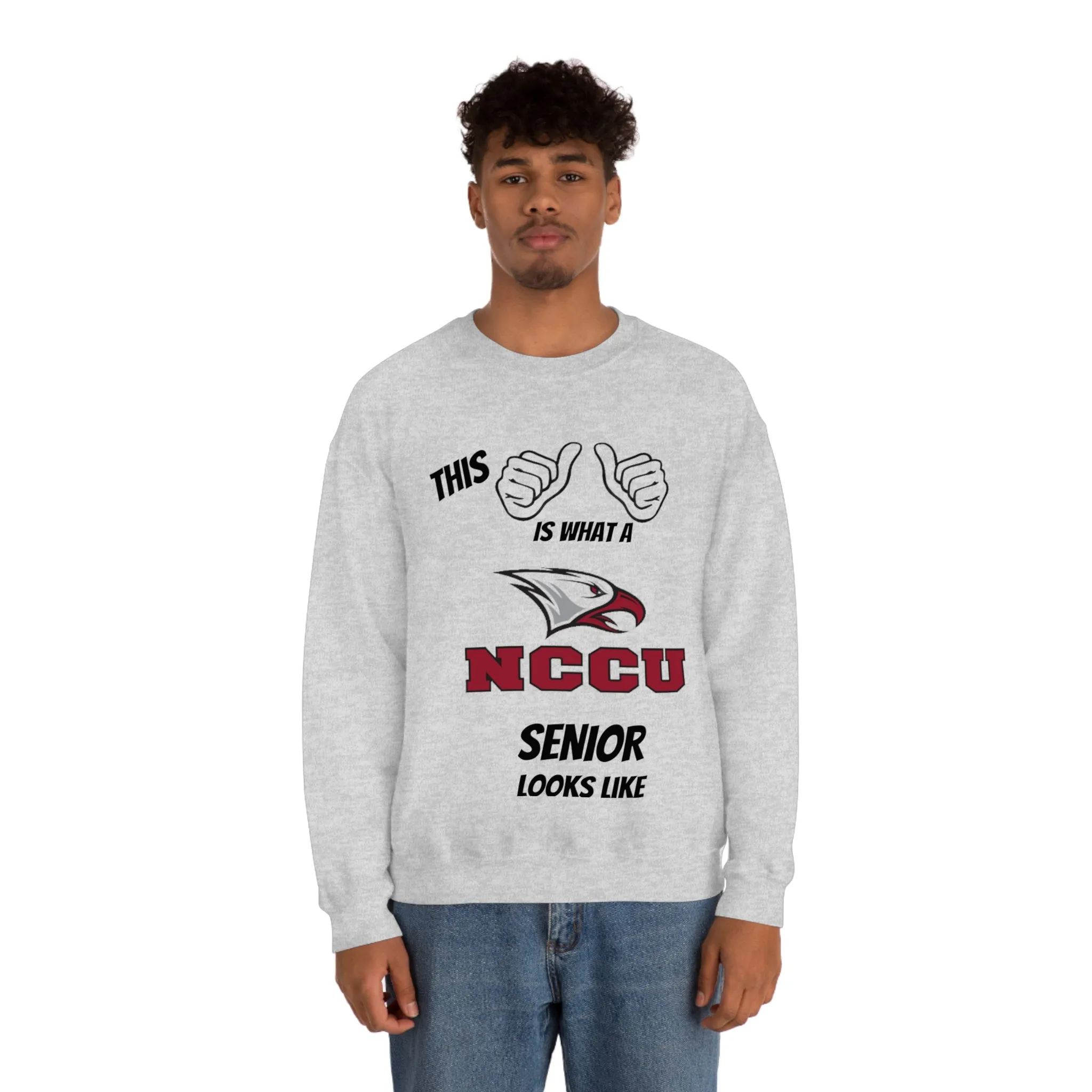 This Is What A NCCU Senior Looks Like Unisex Heavy Blend™ Crewneck Sweatshirt