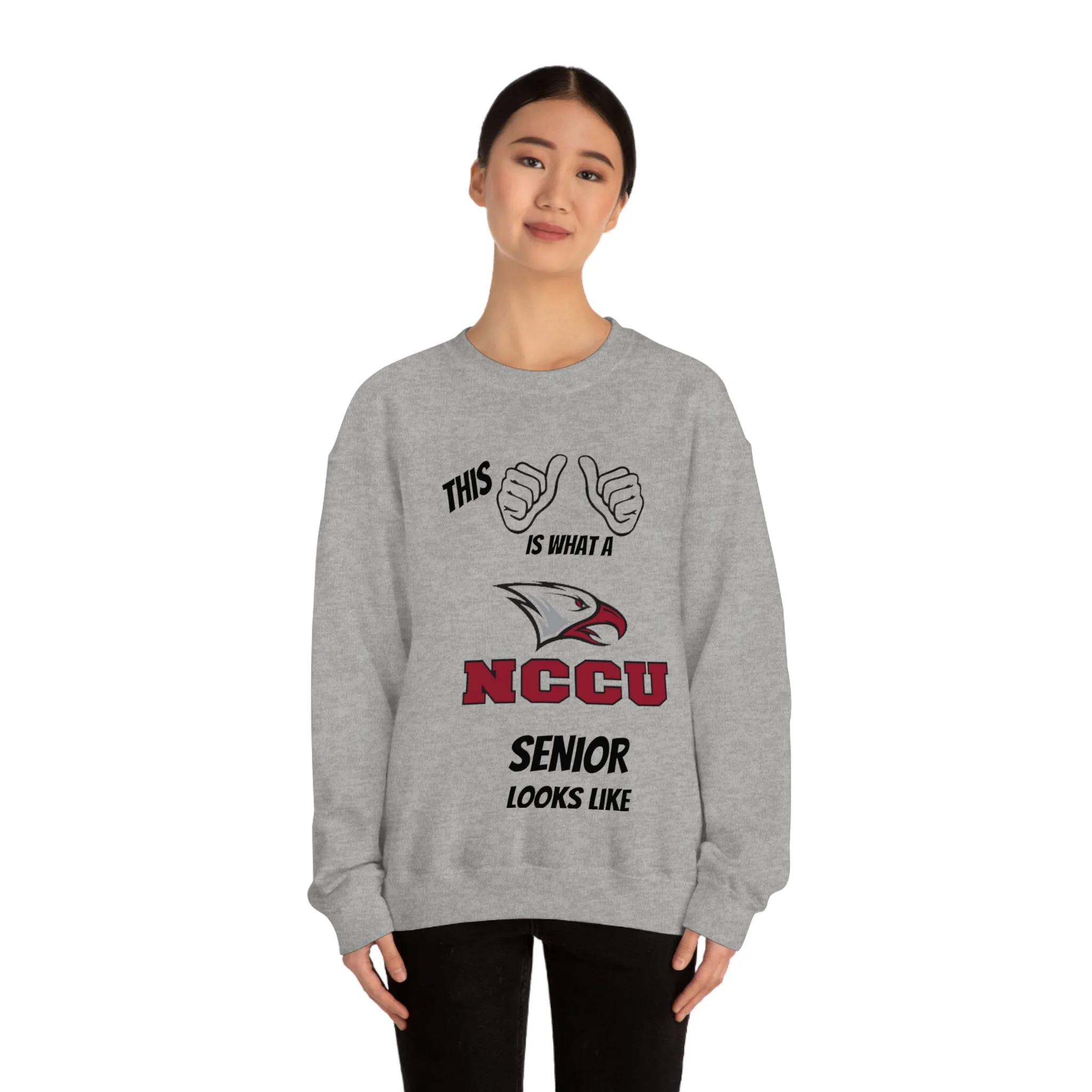 This Is What A NCCU Senior Looks Like Unisex Heavy Blend™ Crewneck Sweatshirt