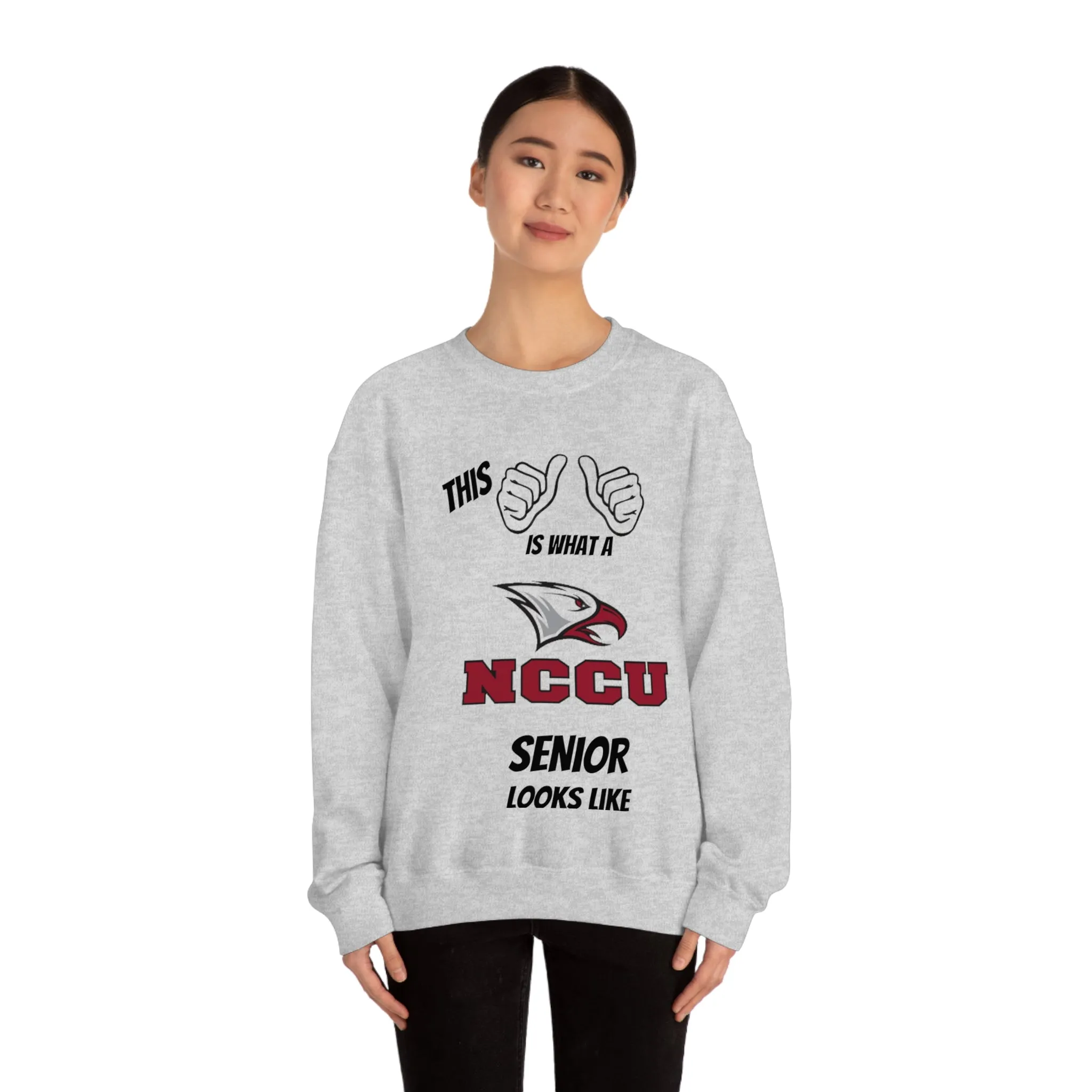 This Is What A NCCU Senior Looks Like Unisex Heavy Blend™ Crewneck Sweatshirt