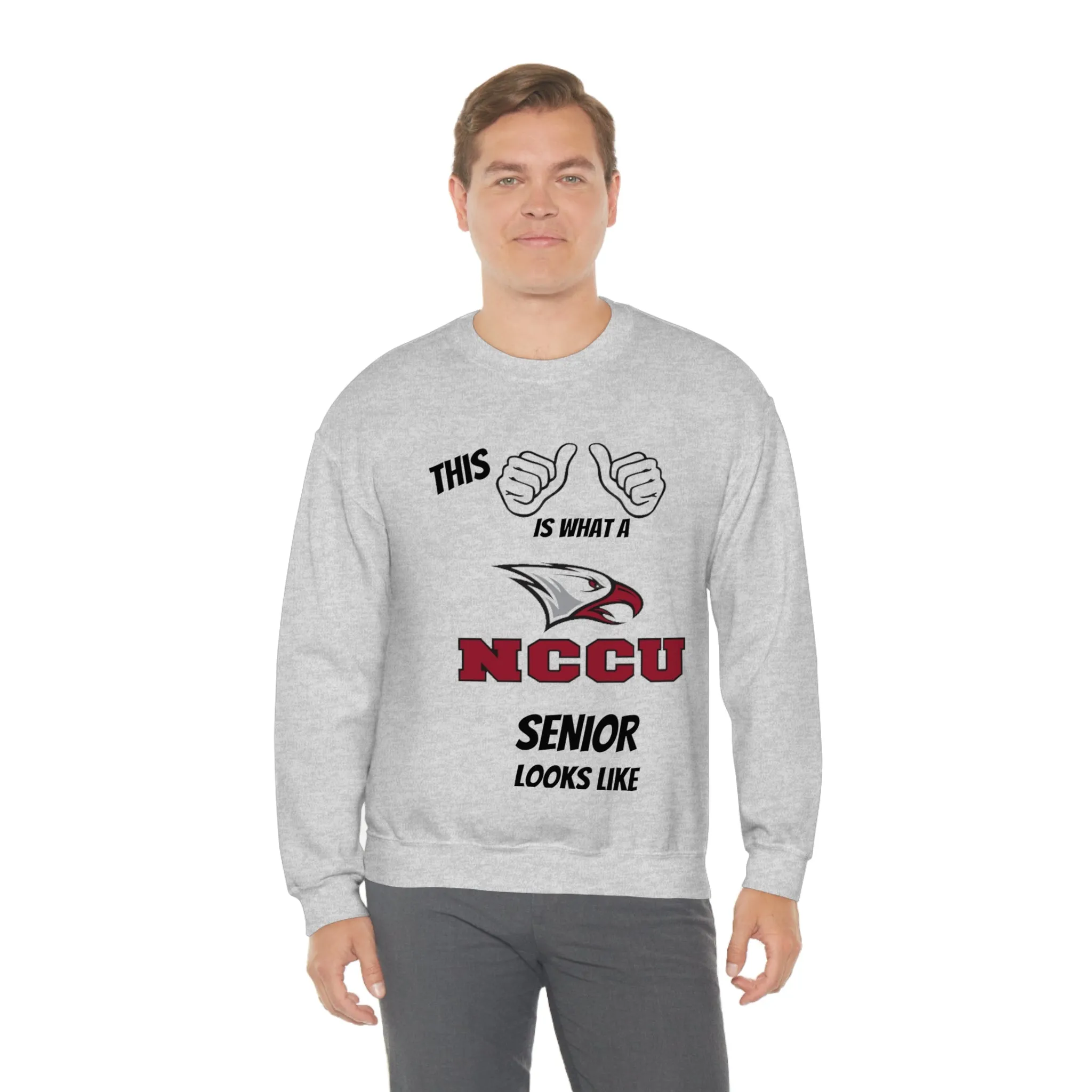 This Is What A NCCU Senior Looks Like Unisex Heavy Blend™ Crewneck Sweatshirt