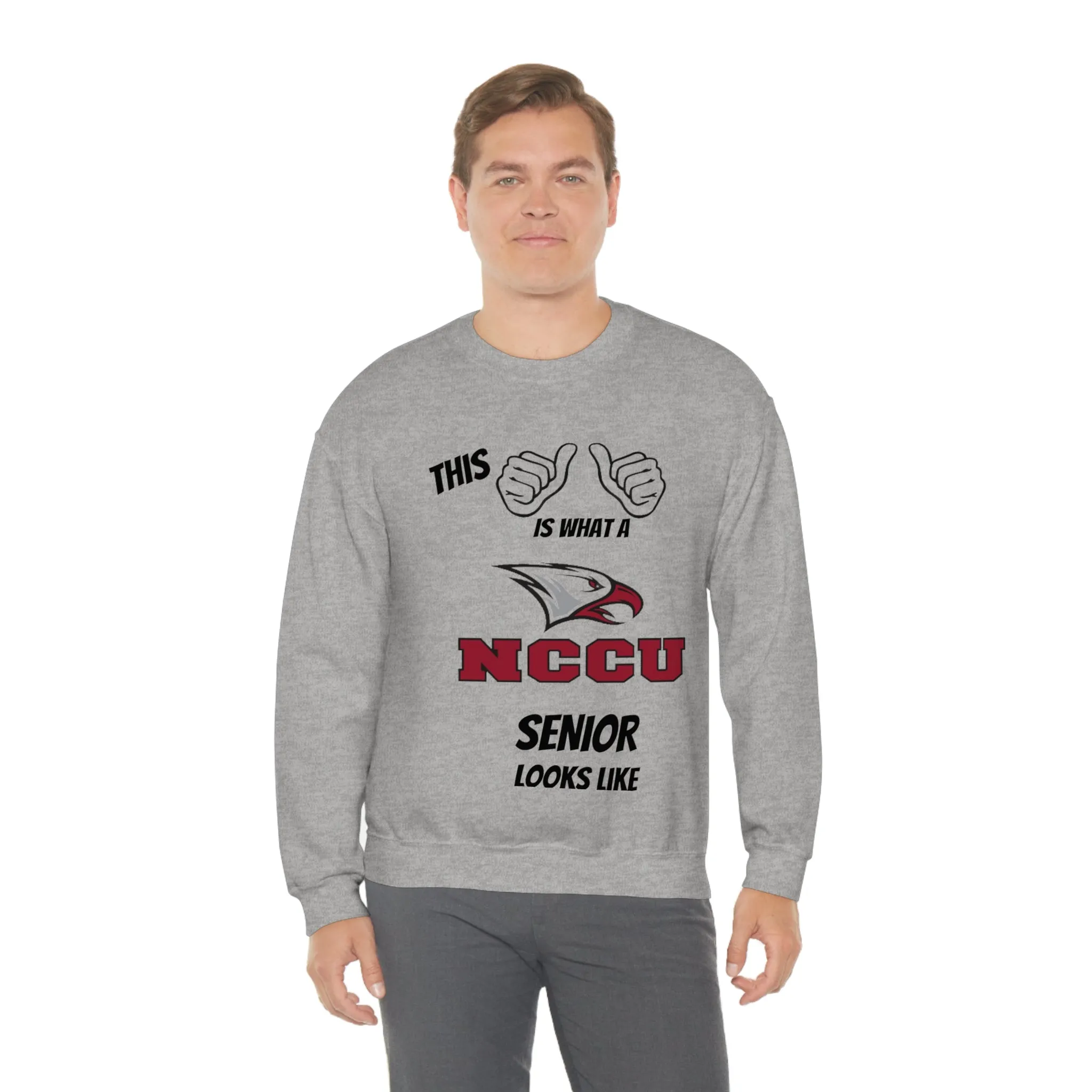 This Is What A NCCU Senior Looks Like Unisex Heavy Blend™ Crewneck Sweatshirt
