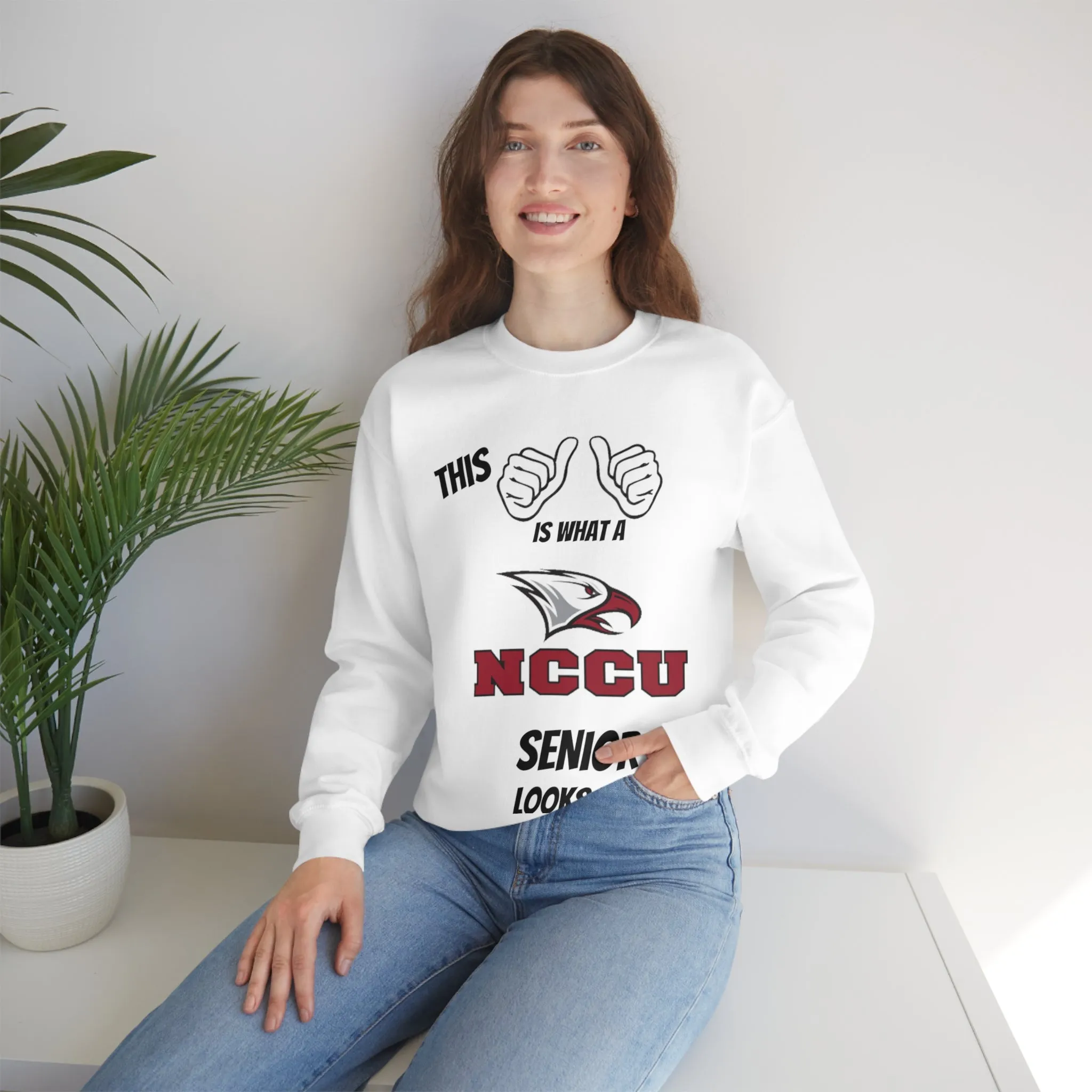 This Is What A NCCU Senior Looks Like Unisex Heavy Blend™ Crewneck Sweatshirt