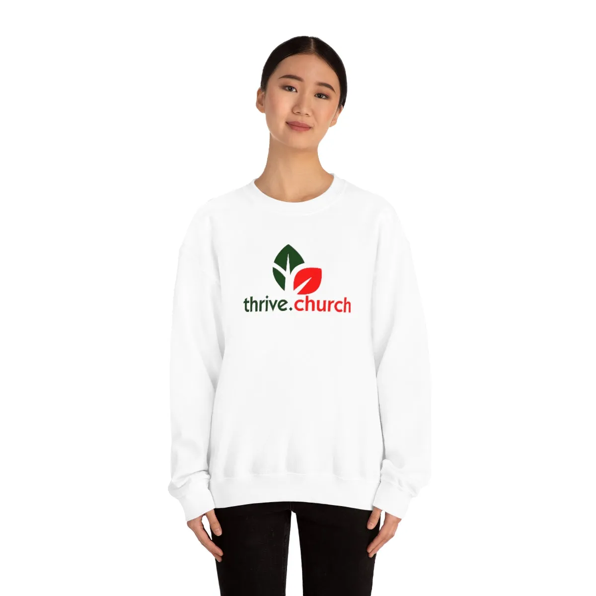 Thrive Christmas Red & Green Logo Crewneck Sweatshirt