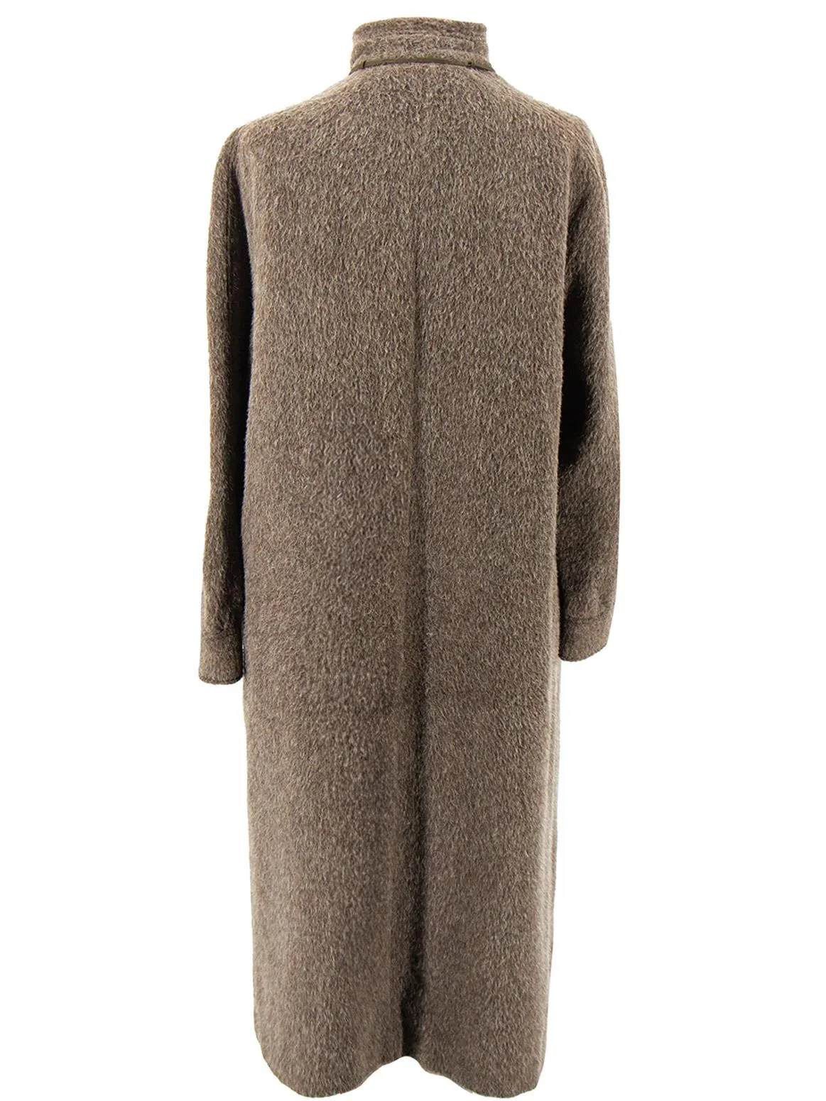 True Vintage Brown Llama Wool Mix Full Length Coat