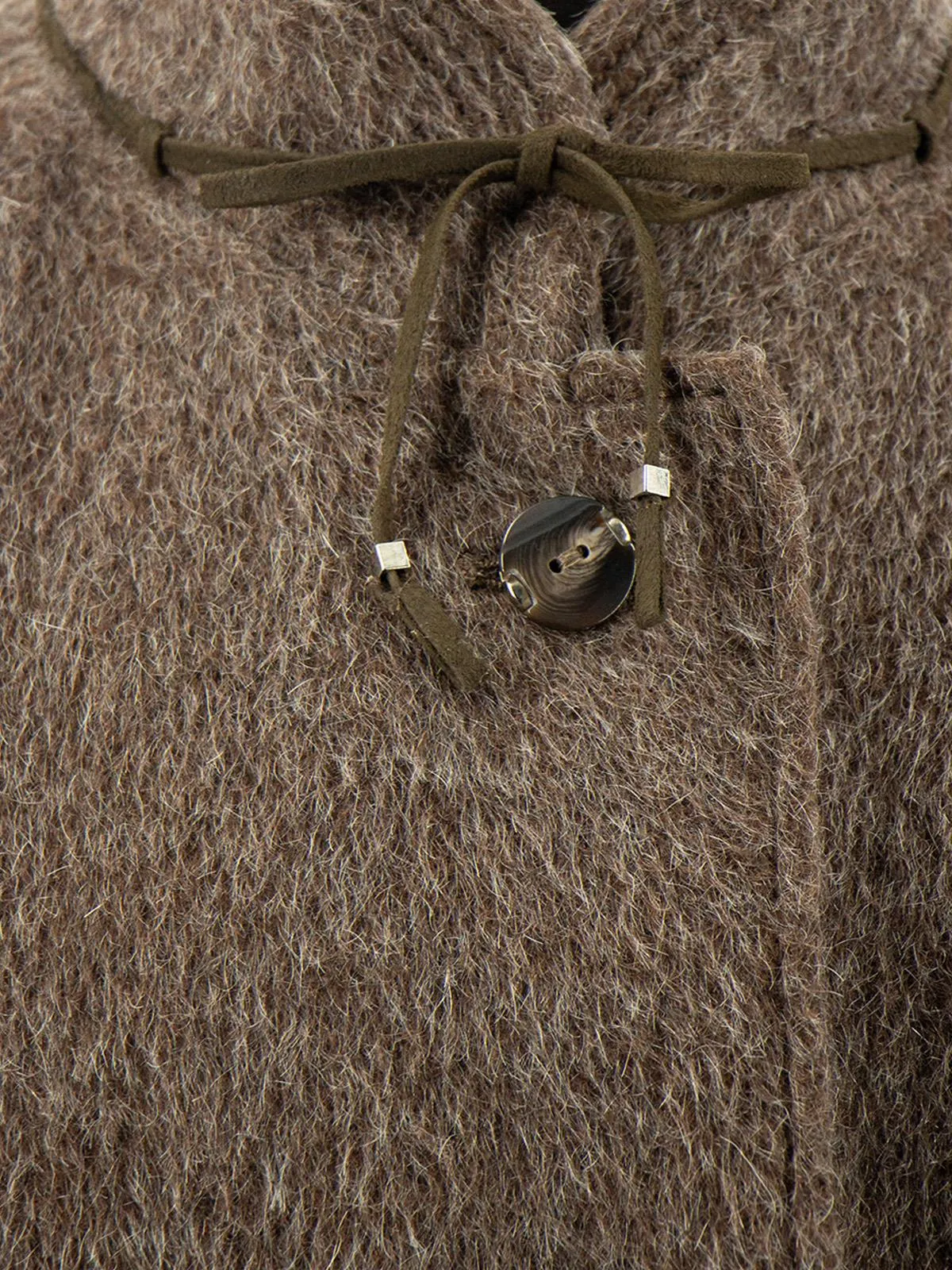 True Vintage Brown Llama Wool Mix Full Length Coat