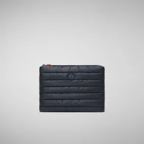 Unisex quilted pouch big Thalassa in blue black