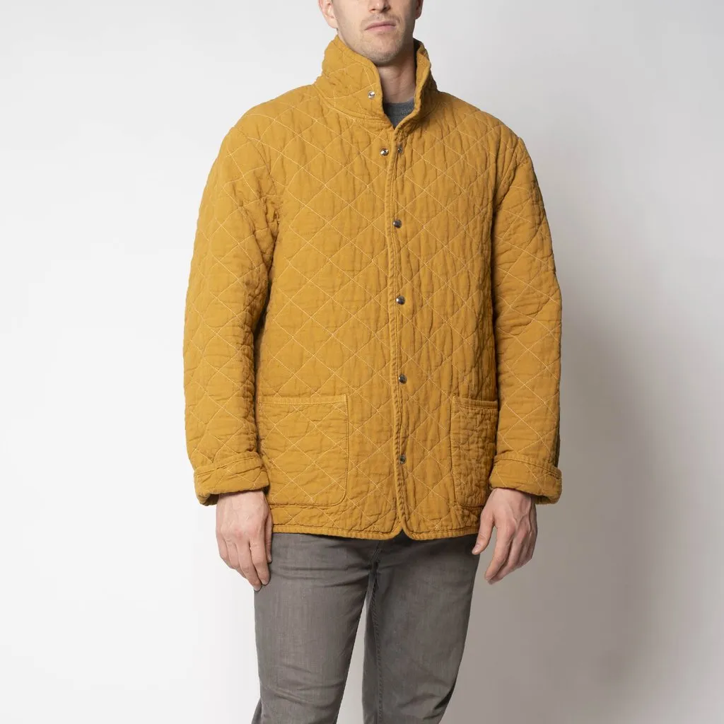 Utility Canvas Quilted Snap Unisex Jacket - Honey