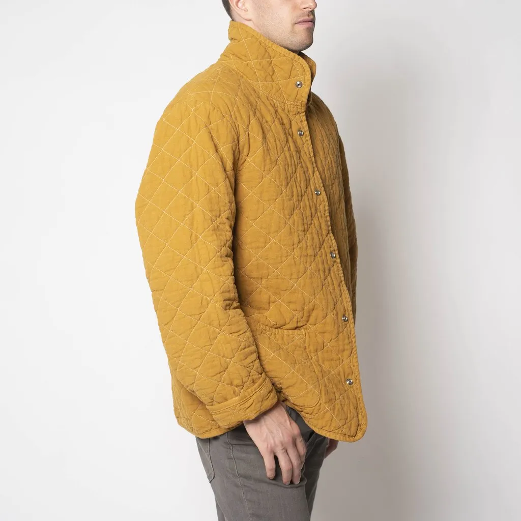 Utility Canvas Quilted Snap Unisex Jacket - Honey