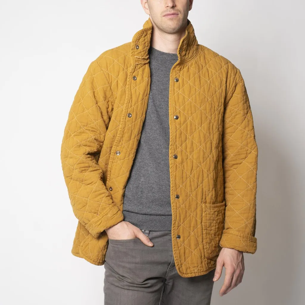 Utility Canvas Quilted Snap Unisex Jacket - Honey
