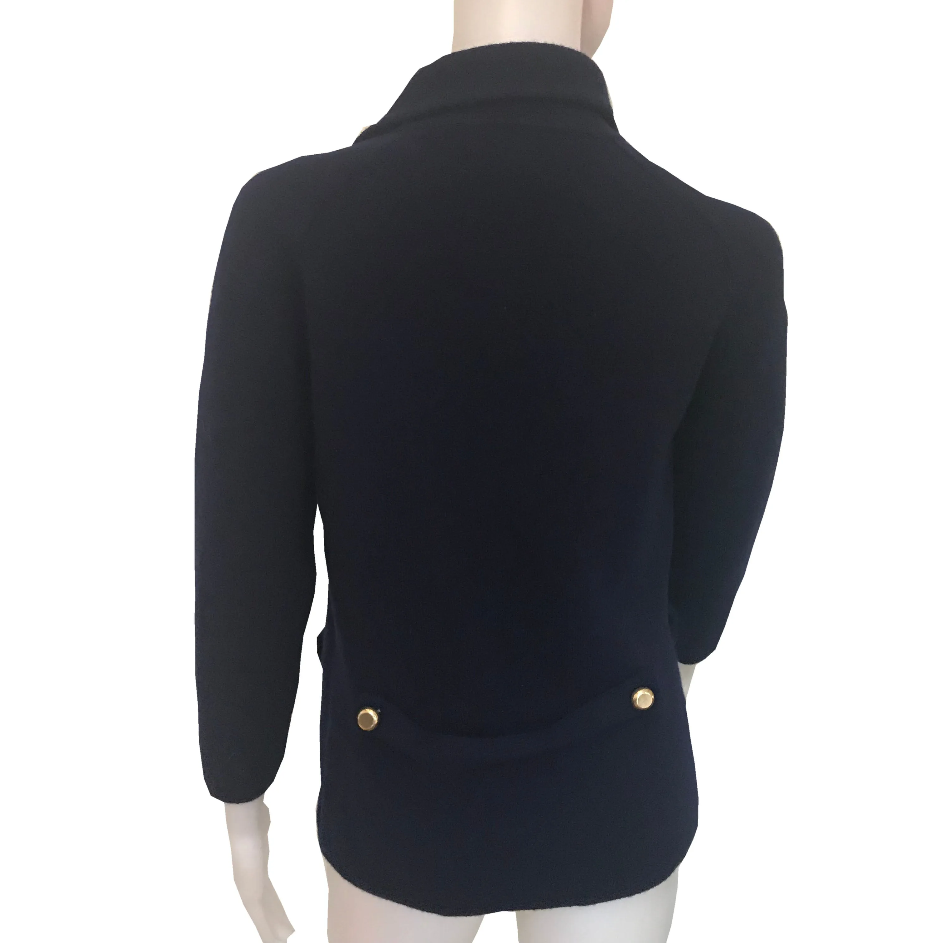 Vintage 1970s Military Style Navy Blue Wool Jacket
