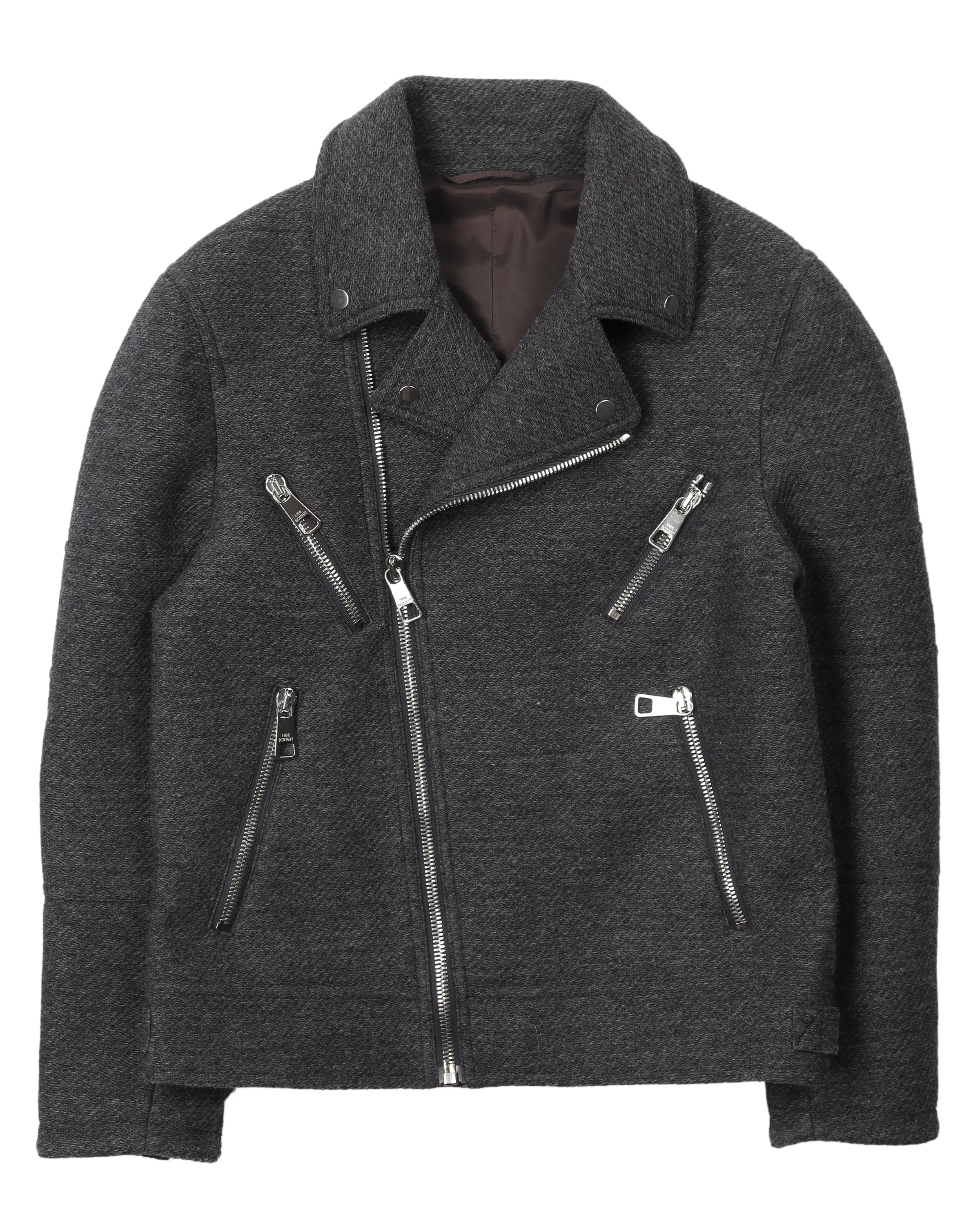 Virgin Wool Blend Biker Jacket