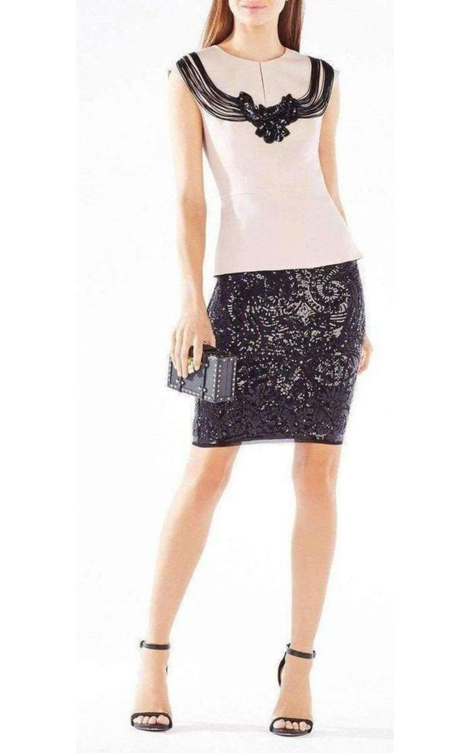 Virginie Beaded Fringe Peplum Top