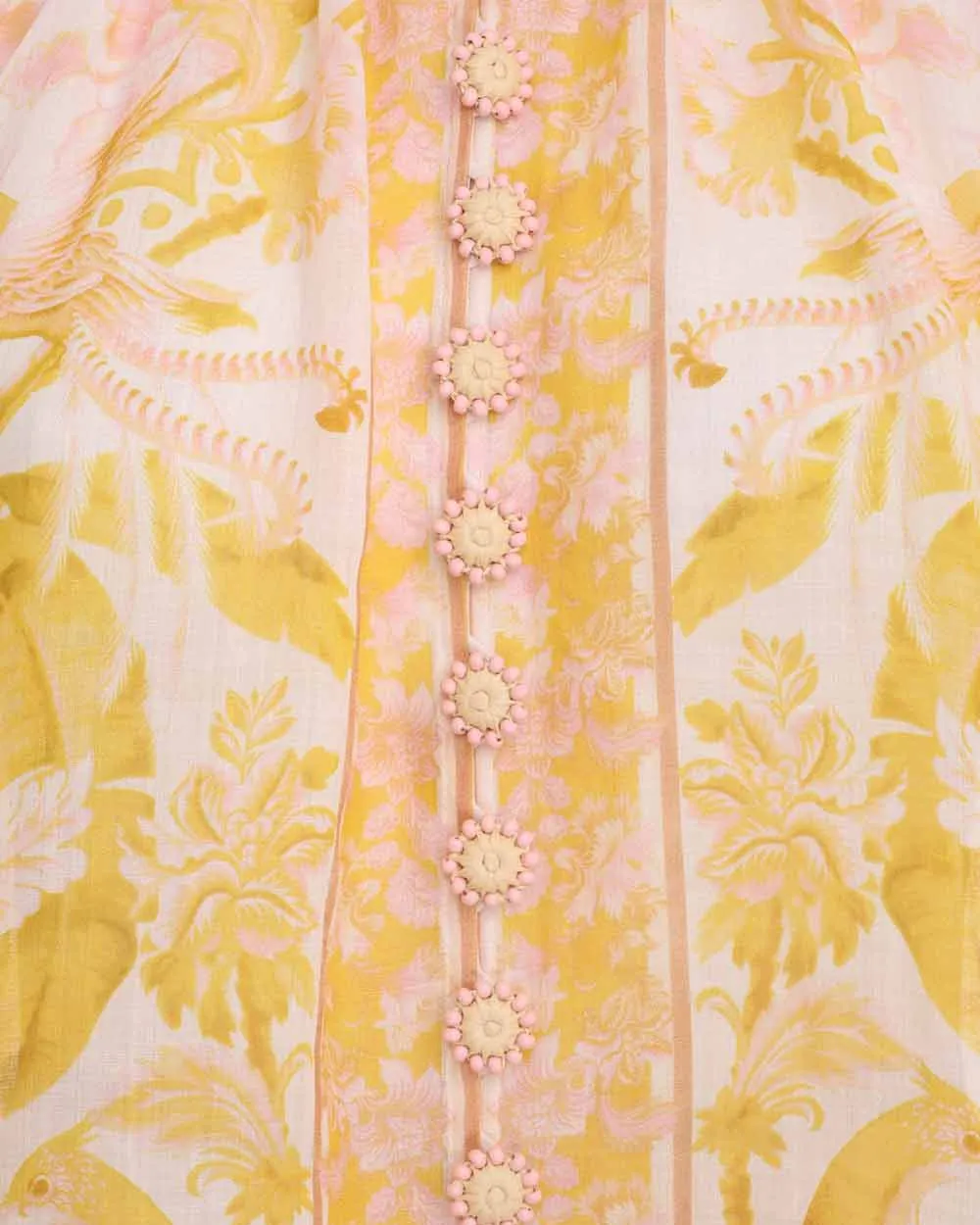 Yellow Palm Lyre Billow Blouse