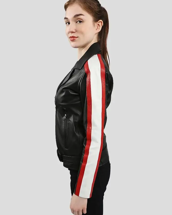Zelda Black Biker Leather Jacket