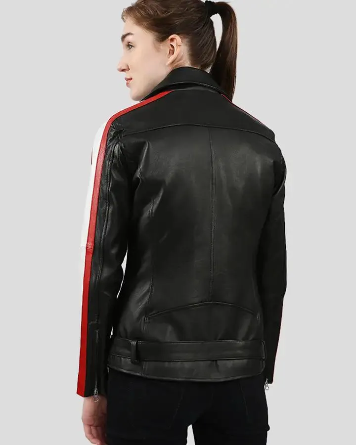 Zelda Black Biker Leather Jacket